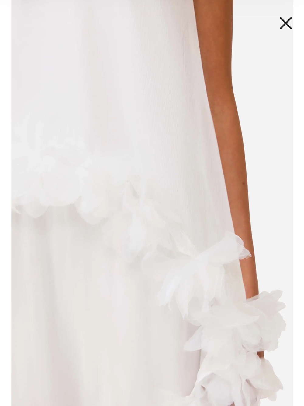 Elliatt Poppy Cape Gown White High-Neck Maxi Dress with Floral Cuff - Picture 5 of 8